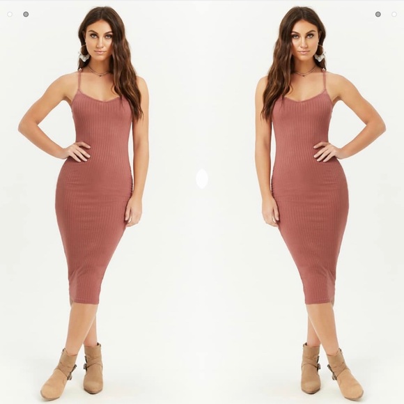 ribbed midi dress forever 21